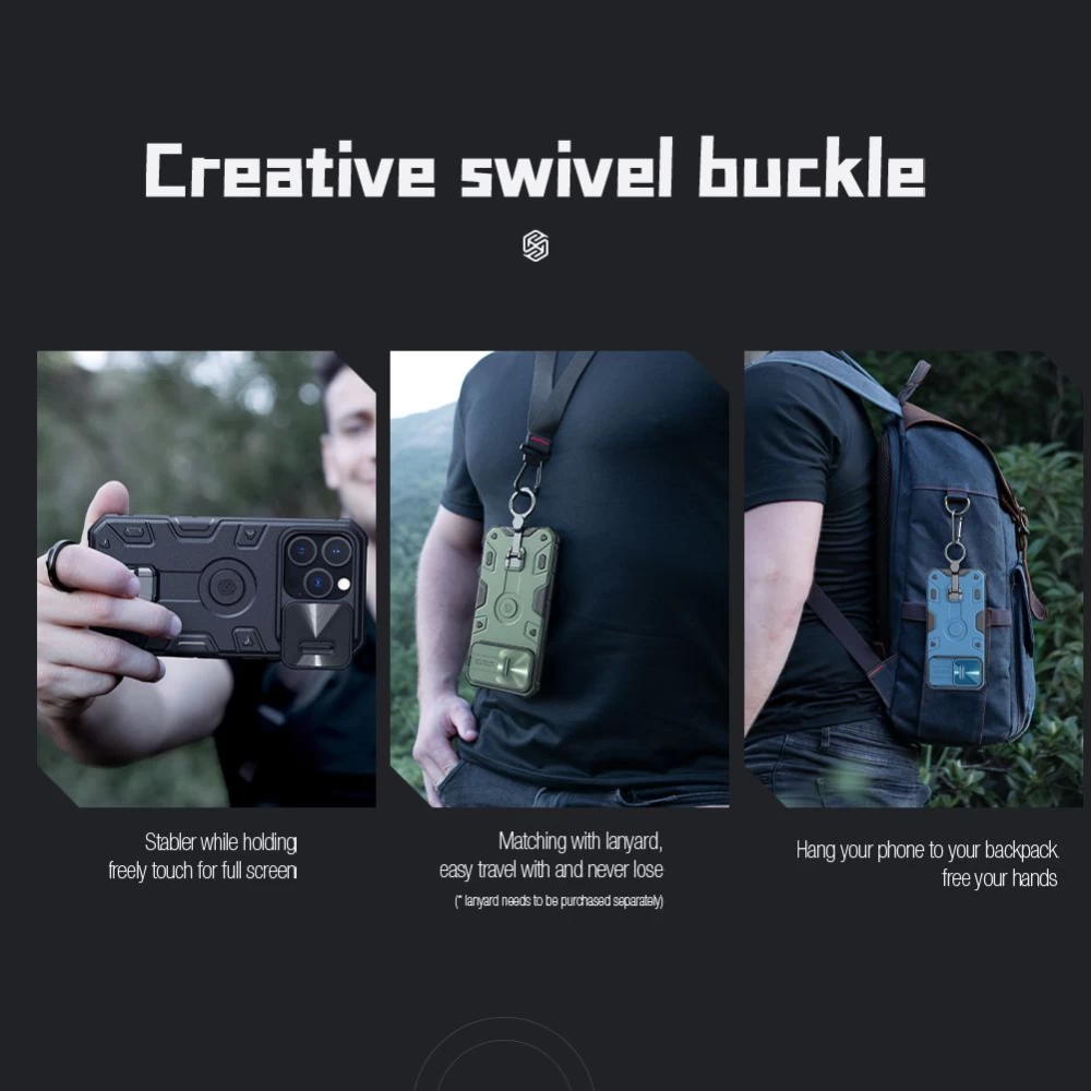 Apple iPhone 14 Pro ümbris must Nillkin CamShield Armor