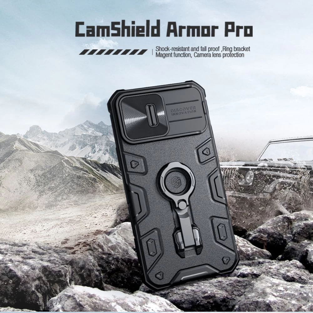 Apple iPhone 14 Pro ümbris must Nillkin CamShield Armor Magnetic