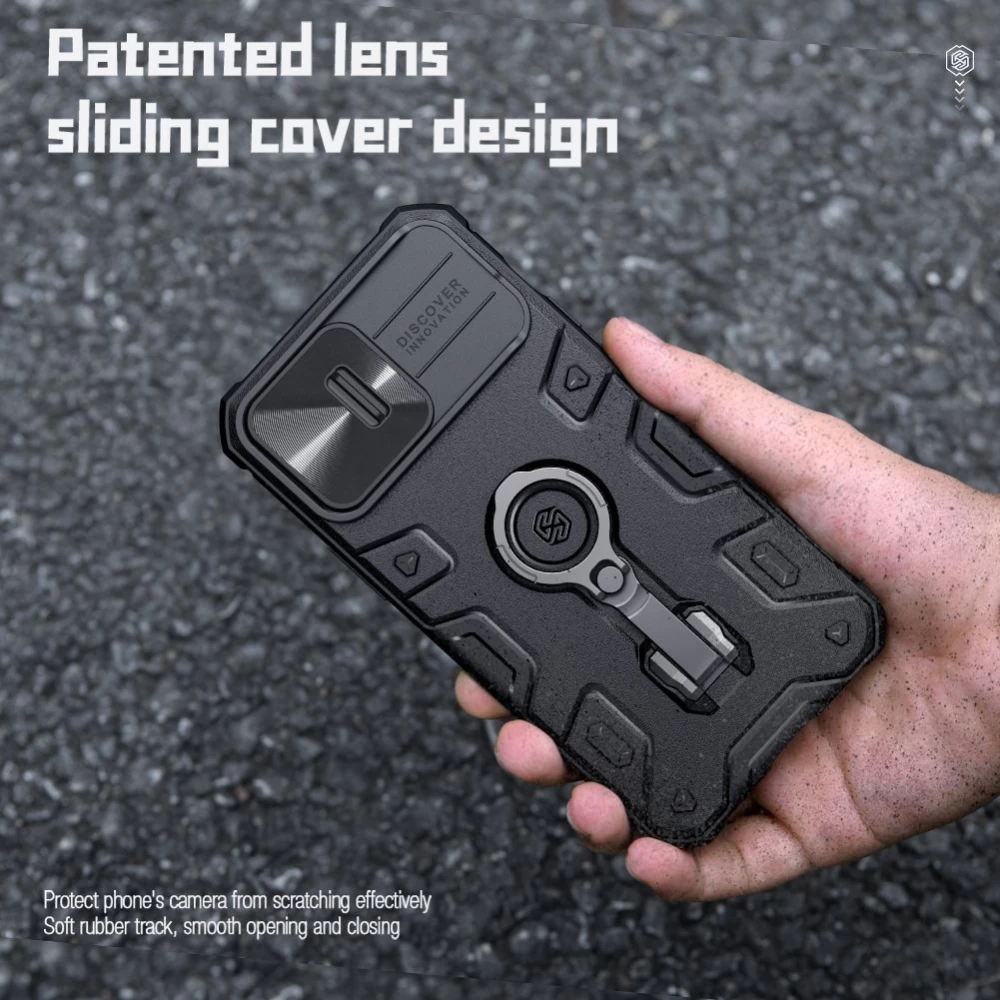 Apple iPhone 14 Pro ümbris must Nillkin CamShield Armor Magnetic