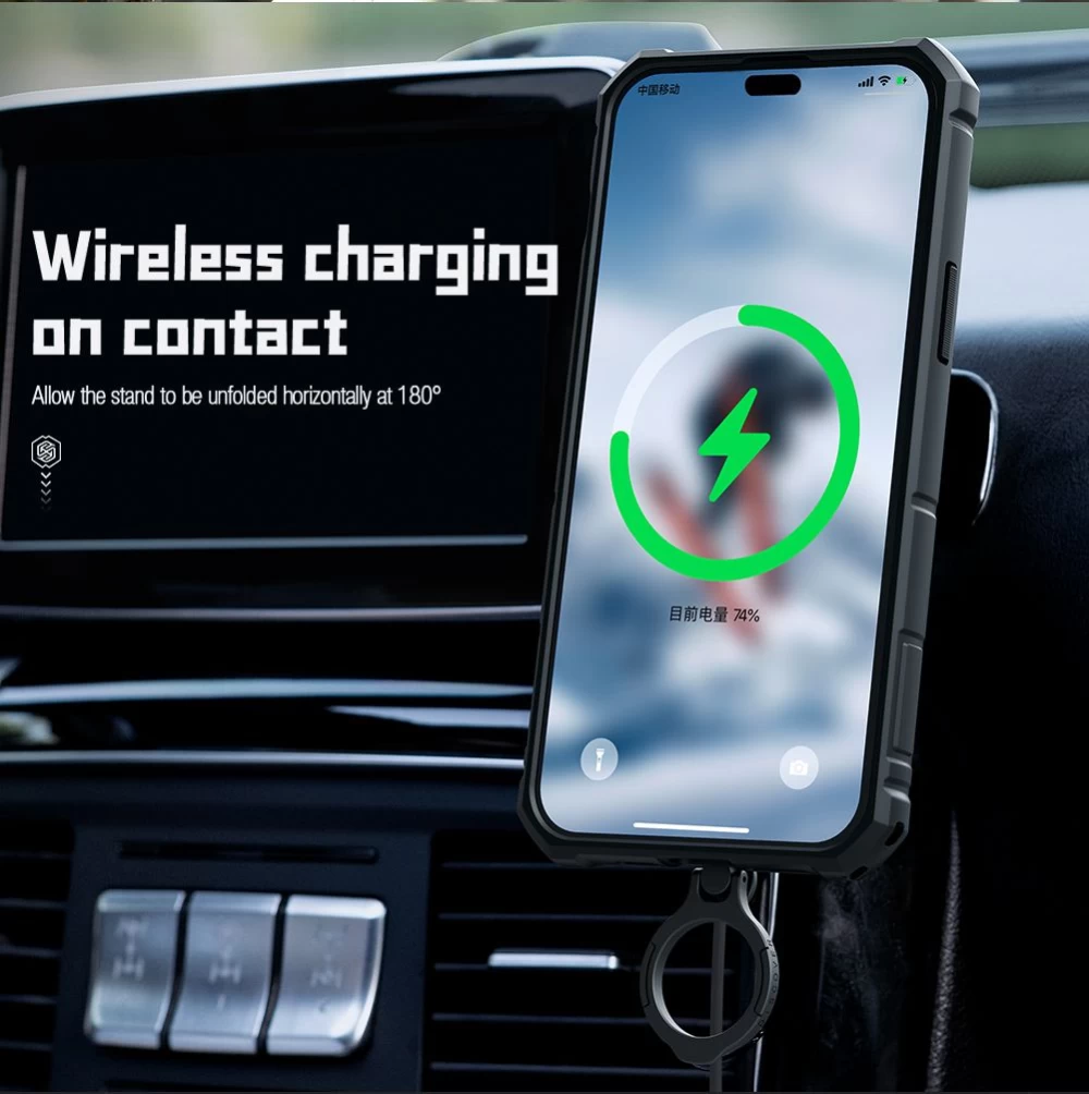 Apple iPhone 14 Pro ümbris must Nillkin CamShield Armor Magnetic
