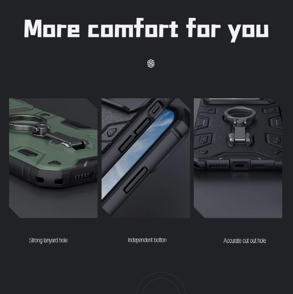 Apple iPhone 14 Pro ümbris must Nillkin CamShield Armor Magnetic