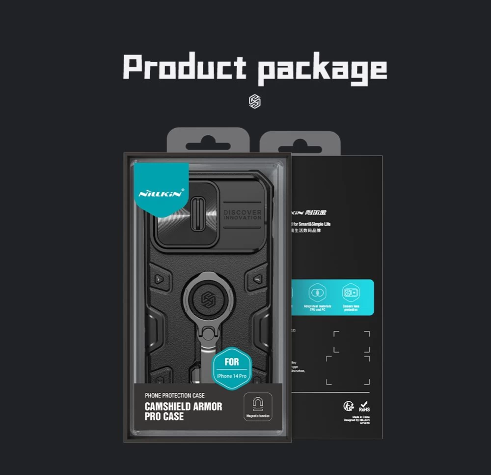 Apple iPhone 14 Pro ümbris must Nillkin CamShield Armor Magnetic
