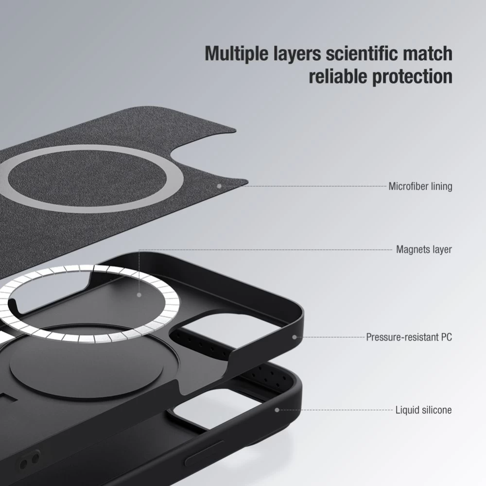 Apple iPhone 14 Pro case gray Nillkin CamShield Silky Magnetic Silicone