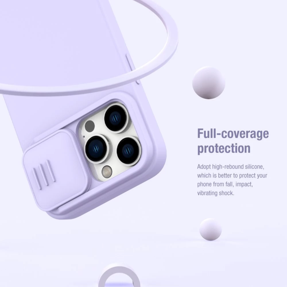 Apple iPhone 14 Pro case gray Nillkin CamShield Silky Magnetic Silicone