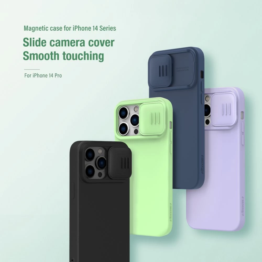 Apple iPhone 14 Pro case green Nillkin CamShield Silky Magnetic Silicone