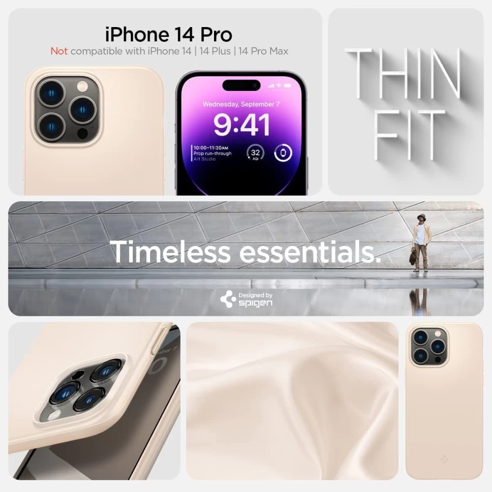 Apple iPhone 14 Pro case ivory white SPIGEN THIN FIT