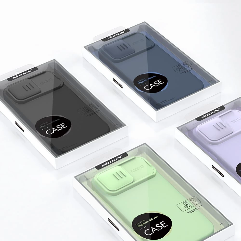 Apple iPhone 14 Pro ümbris sinine Nillkin CamShield Silky Magnetic Silicon