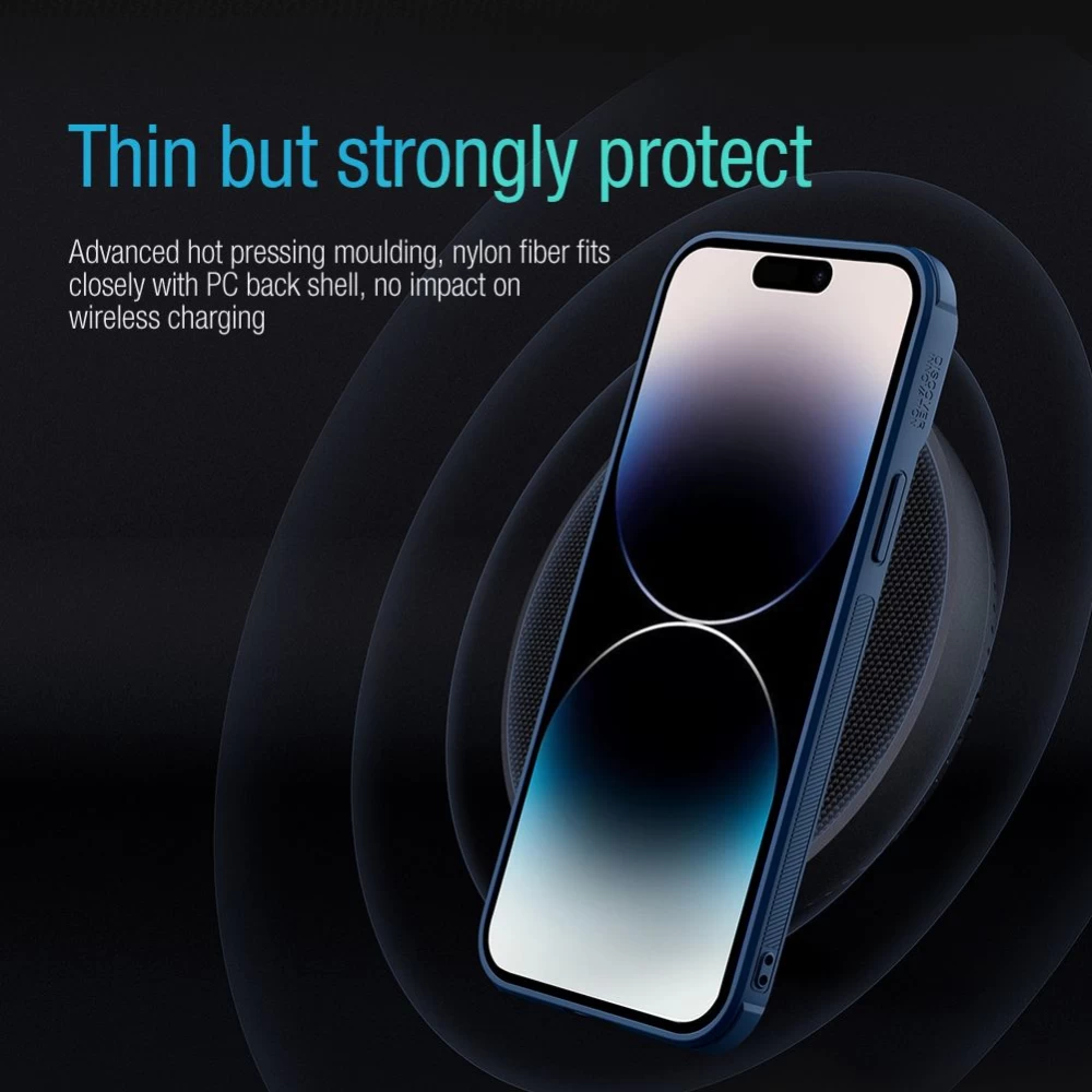 Apple iPhone 14 Pro dėklas mėlyna Nillkin Textured  S Magnetic
