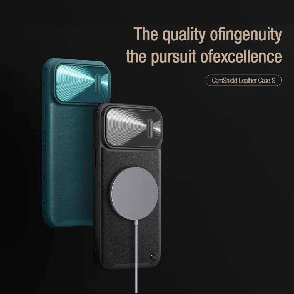 Apple iPhone 14 Pro ümbris sinine Nillkin CamShield Leather S Magnetic