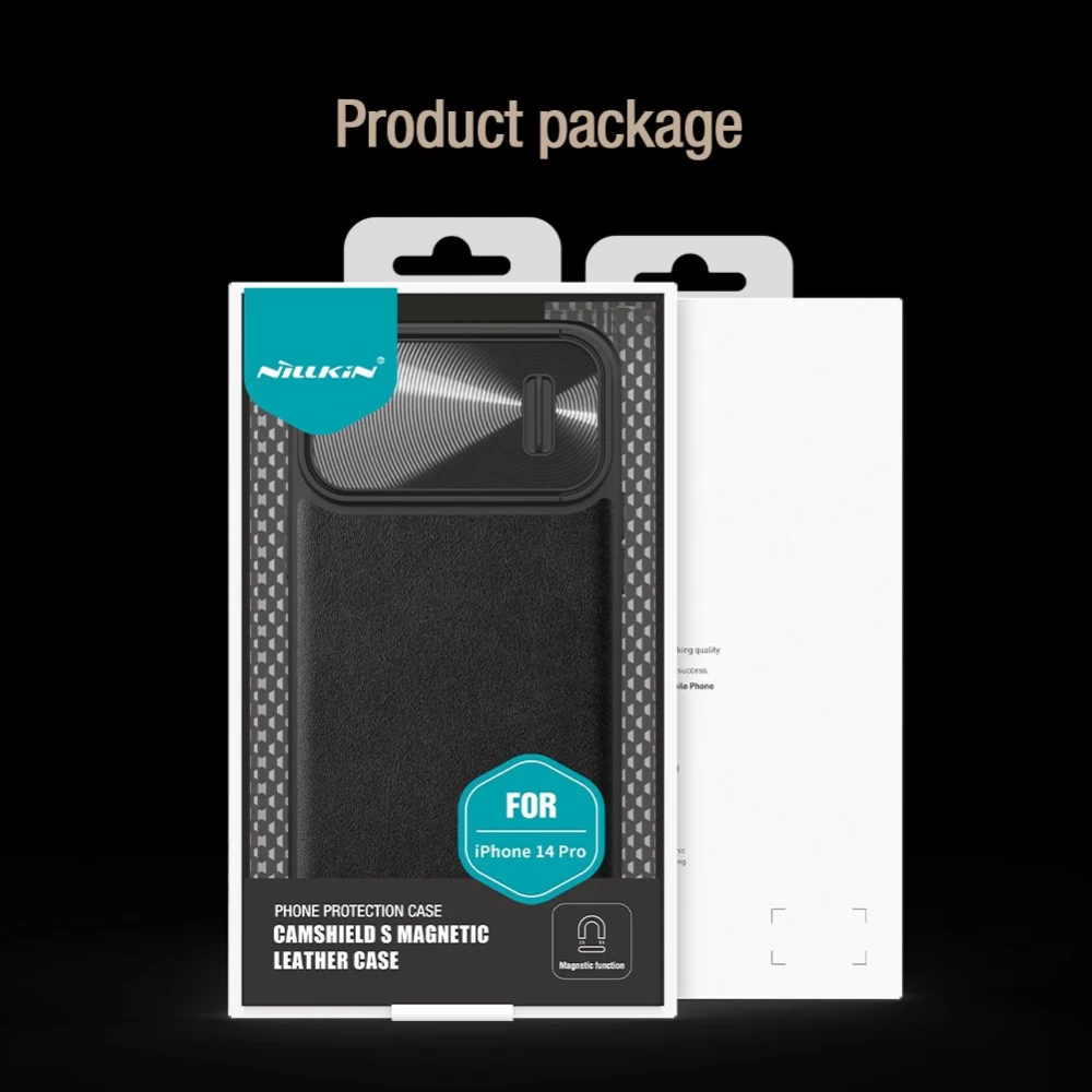 Apple iPhone 14 Pro ümbris sinine Nillkin CamShield Leather S Magnetic