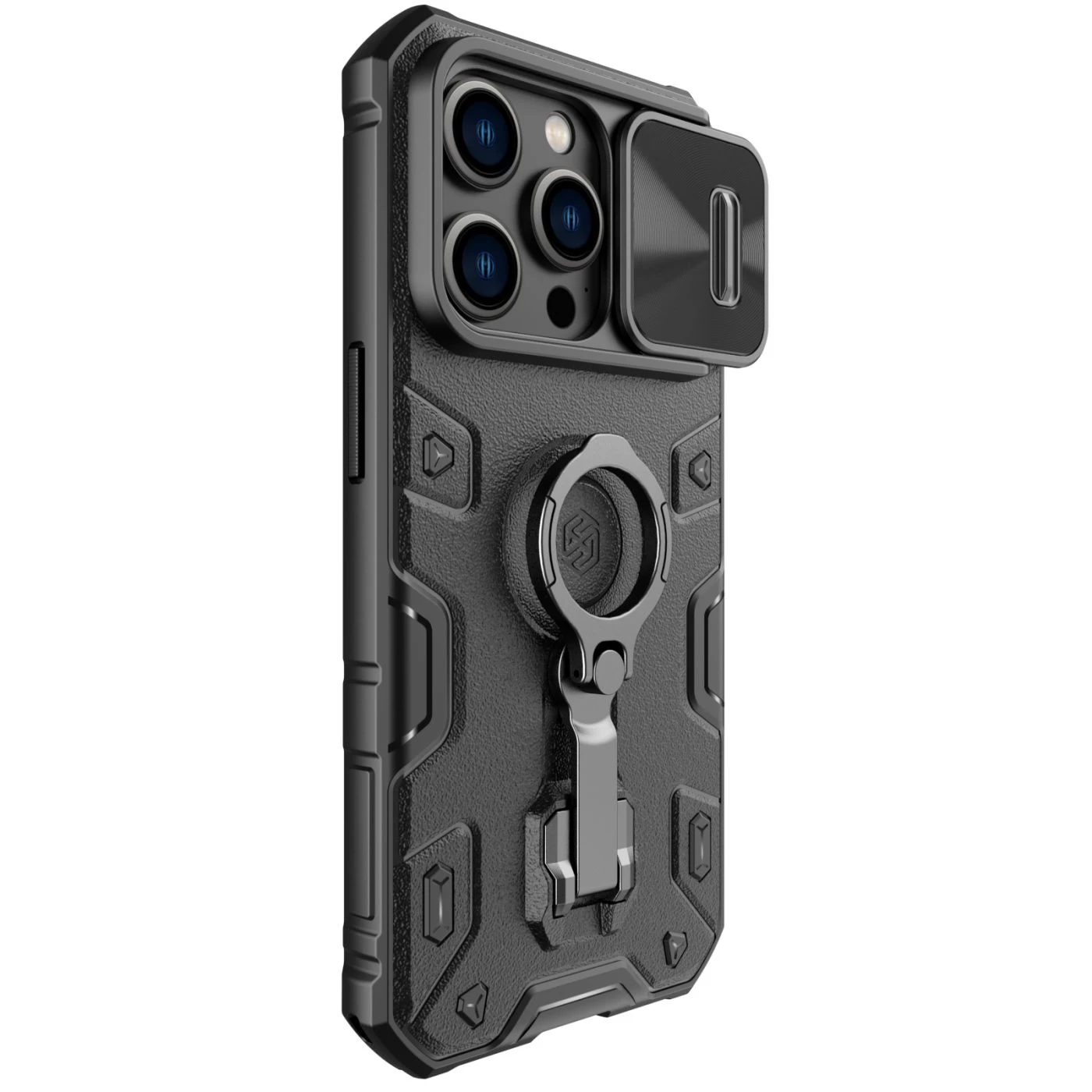 Apple iPhone 14 Pro ümbris must Nillkin CamShield Armor Magnetic