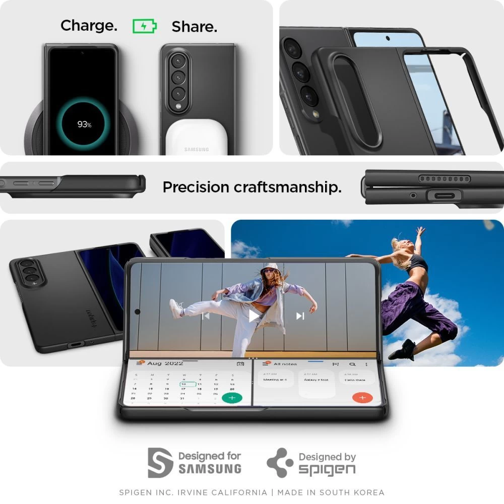 Samsung Galaxy Z Fold 4 5G ümbris must SPIGEN Airskin