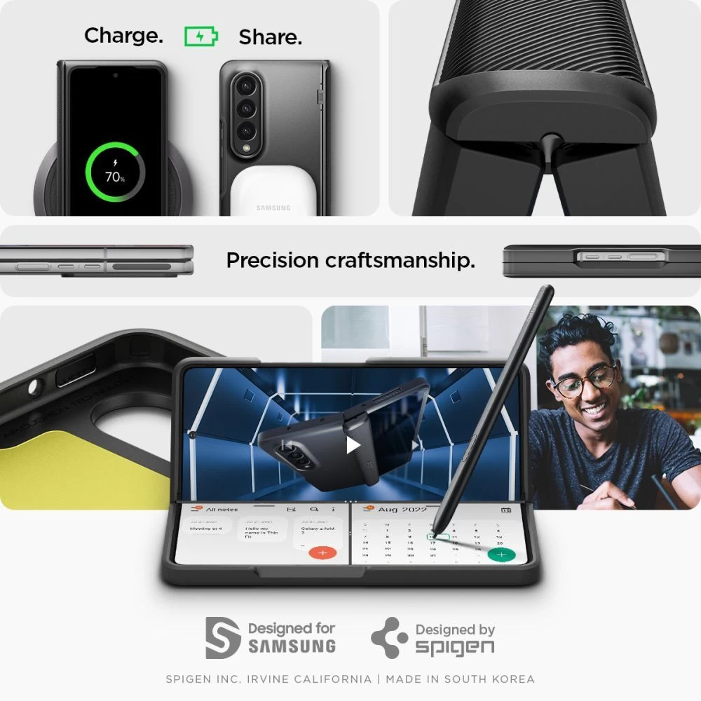 Samsung Galaxy Z Fold 4 5G ümbris must SPIGEN SLIM ARMOR PRO