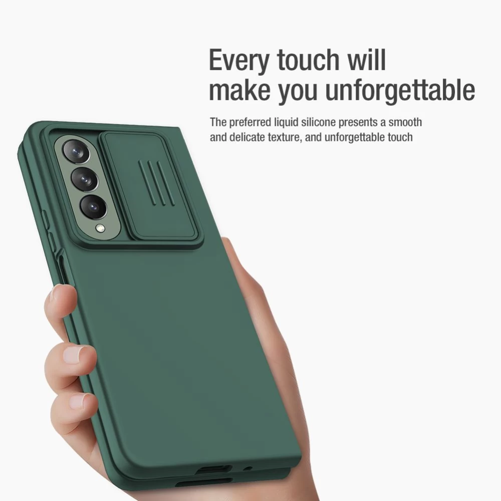 Samsung Galaxy Z Fold 4 5G ümbris roheline Nillkin CamShield Silky Silicon
