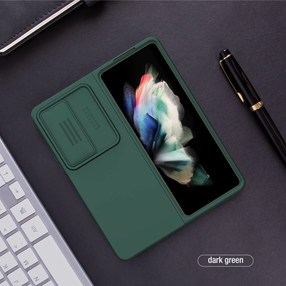 Samsung Galaxy Z Fold 4 5G ümbris roheline Nillkin CamShield Silky Silicon