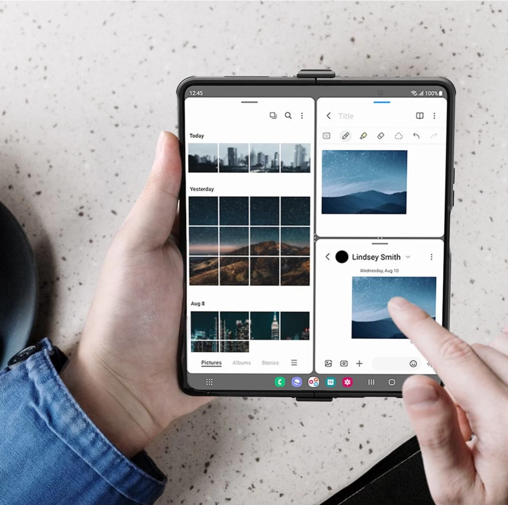 Samsung Galaxy Z Fold 4 5G ümbris sinine NILLKIN CAMSHIELD PRO (Set version)
