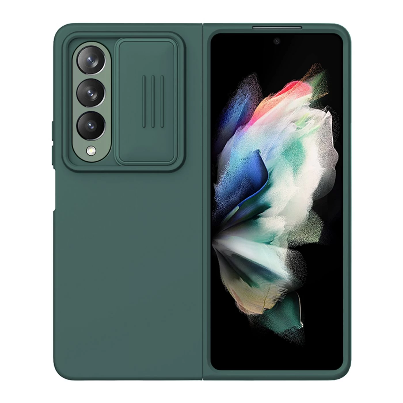 Samsung Galaxy Z Fold 4 5G ümbris roheline Nillkin CamShield Silky Silicon