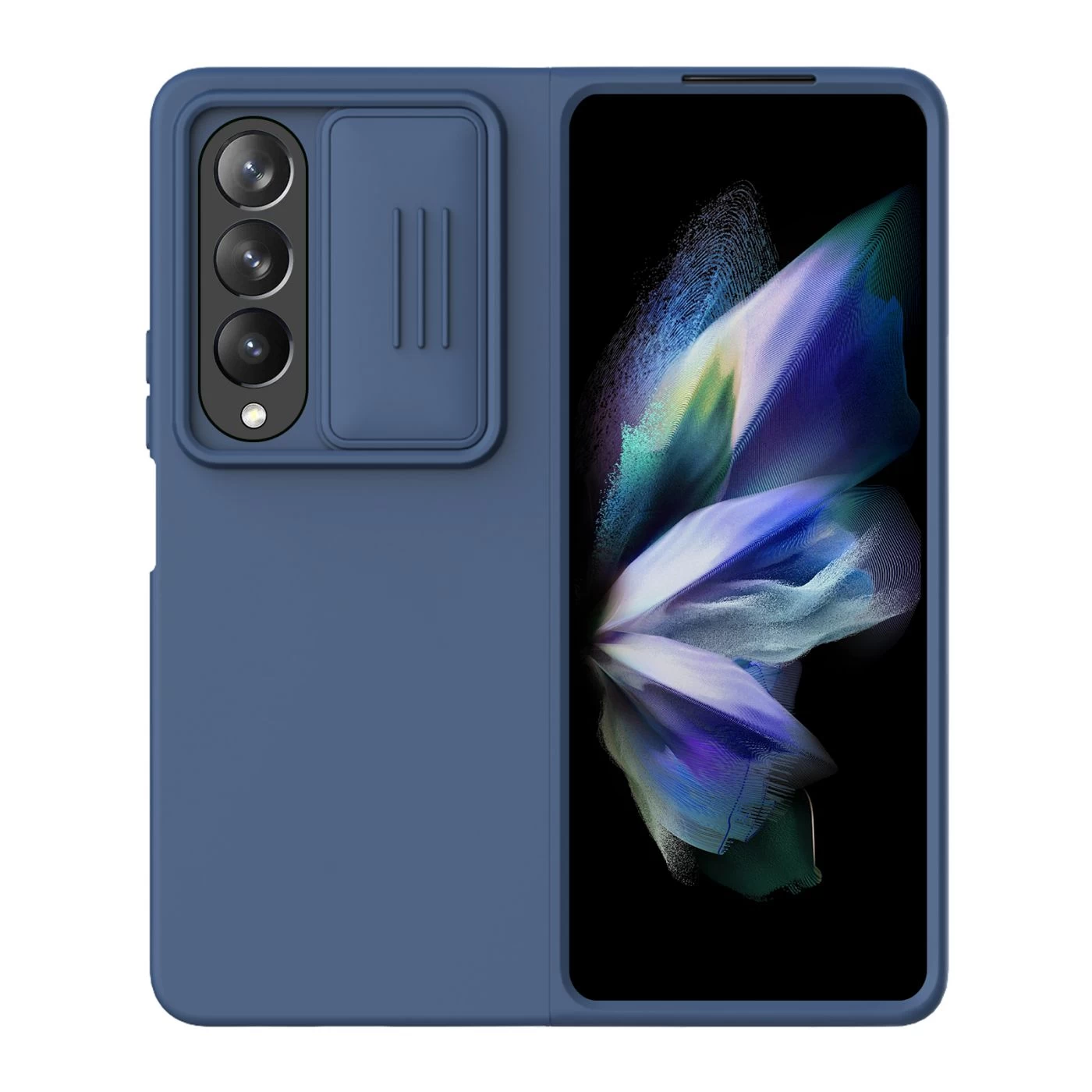 Samsung Galaxy Z Fold 4 5G ümbris sinine Nillkin CamShield Silky Silicon