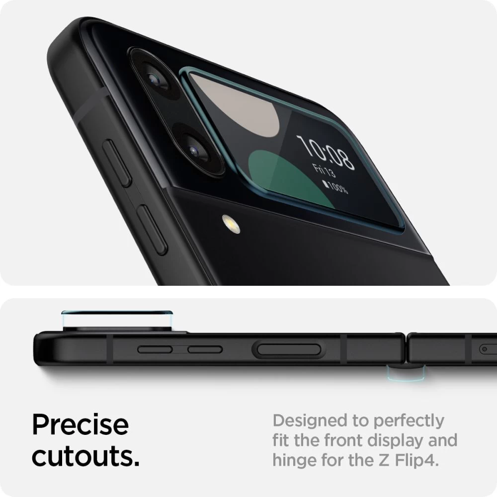 Samsung Galaxy Z Flip 4 5G skärmskydd  SPIGEN Glass FC EZ FIT + Hinge Flm (2-pack)