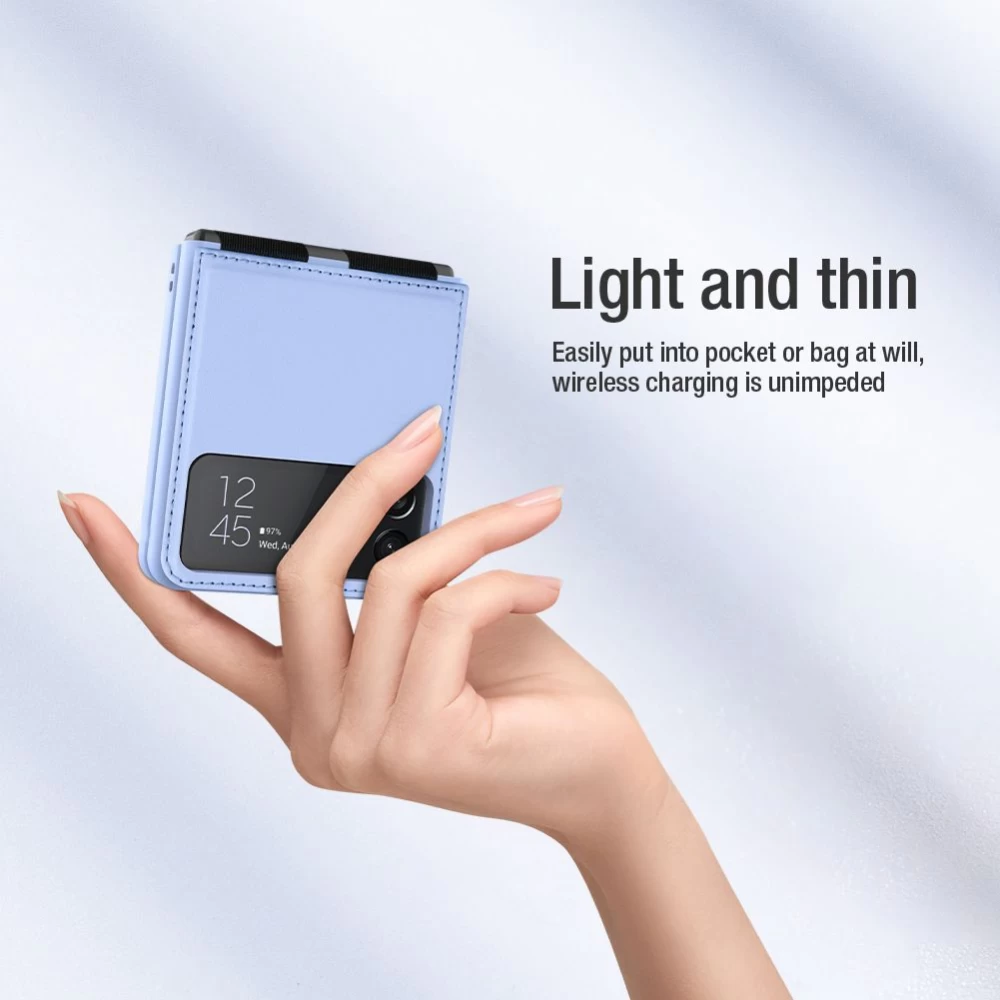 Samsung Galaxy Z Flip 4 5G case green Nillkin Qin Leather (Vegan Leather)