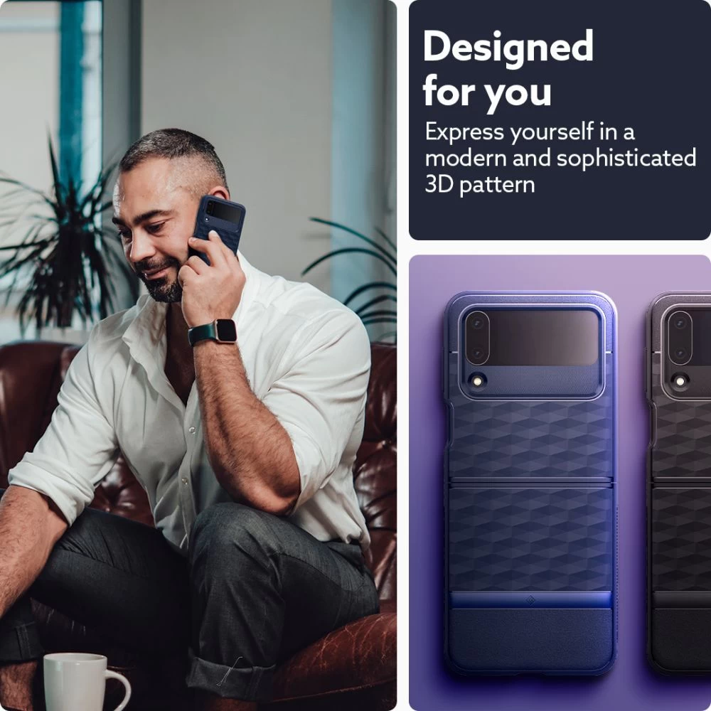 Samsung Galaxy Z Flip 4 5G suojakuori sininen CASEOLOGY Parallax