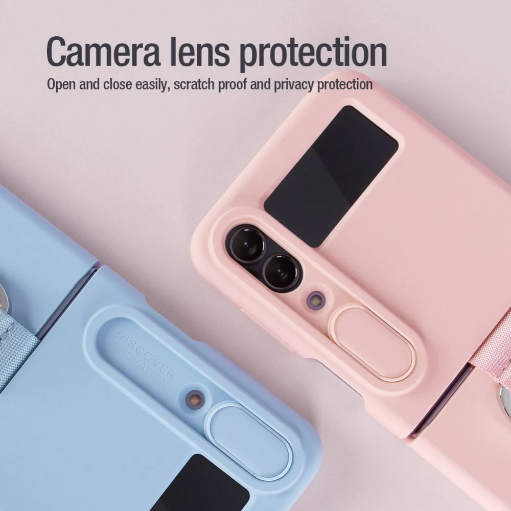 Samsung Galaxy Z  чехол синий Nillkin CamShield Silky Silicon Flip 4 5G