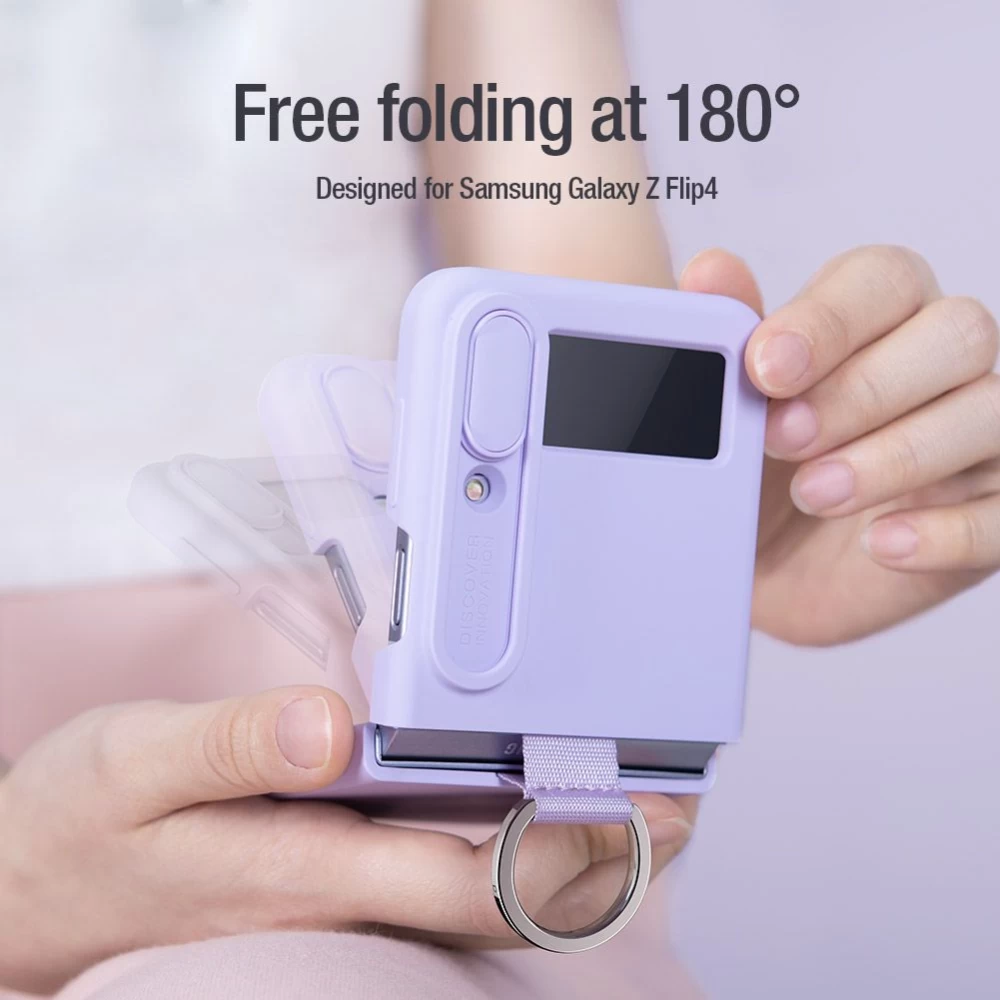 Samsung Galaxy Z  чехол синий Nillkin CamShield Silky Silicon Flip 4 5G