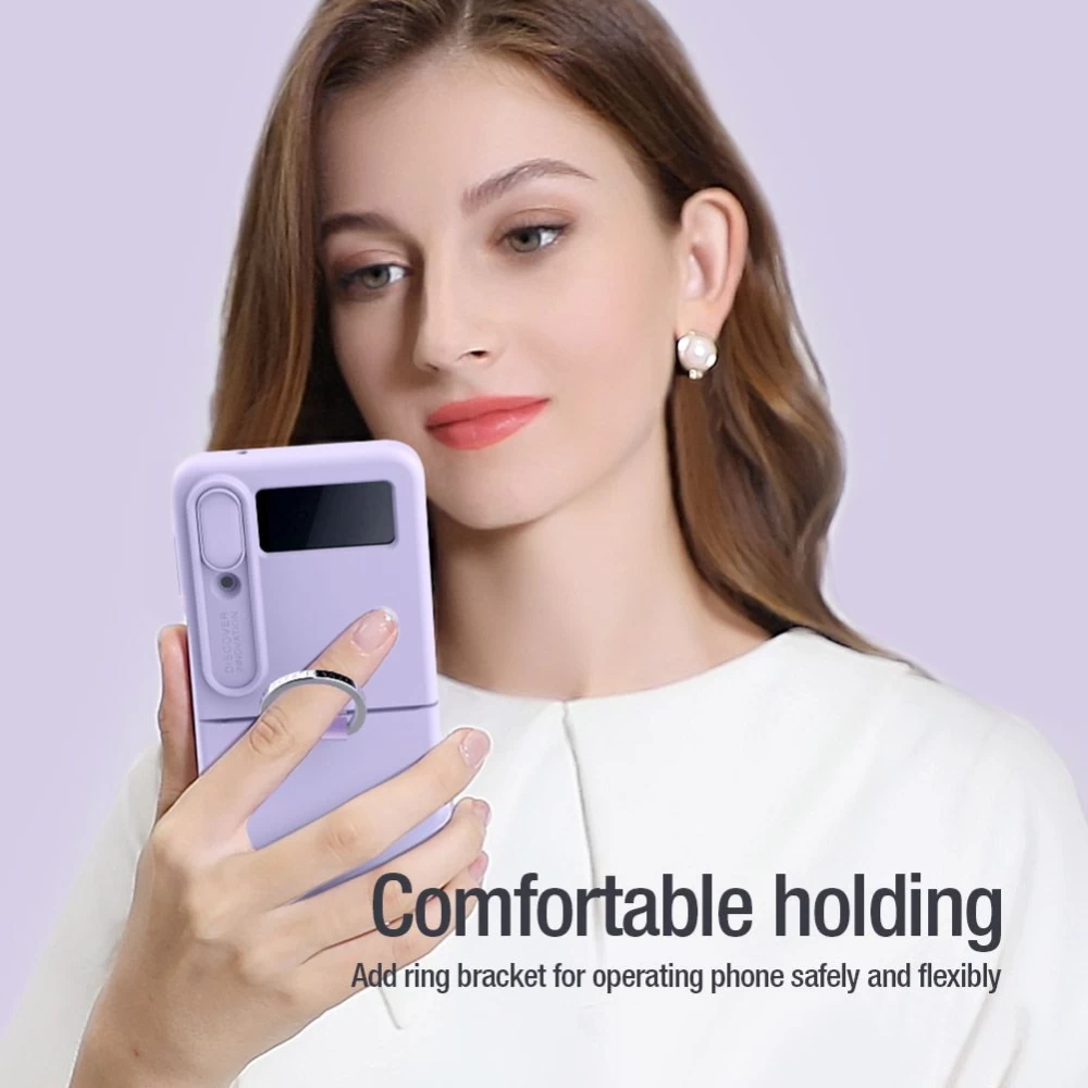 Samsung Galaxy Z  чехол синий Nillkin CamShield Silky Silicon Flip 4 5G