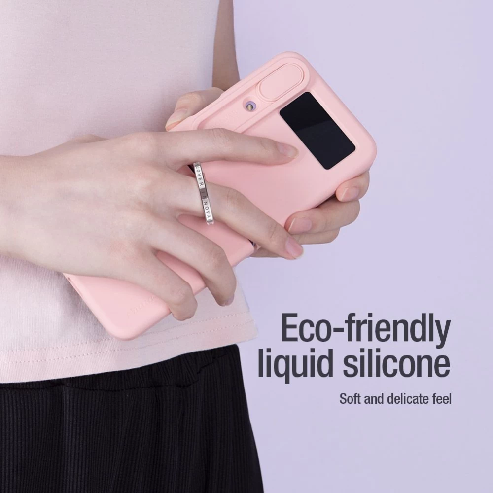 Samsung Galaxy Z  чехол синий Nillkin CamShield Silky Silicon Flip 4 5G