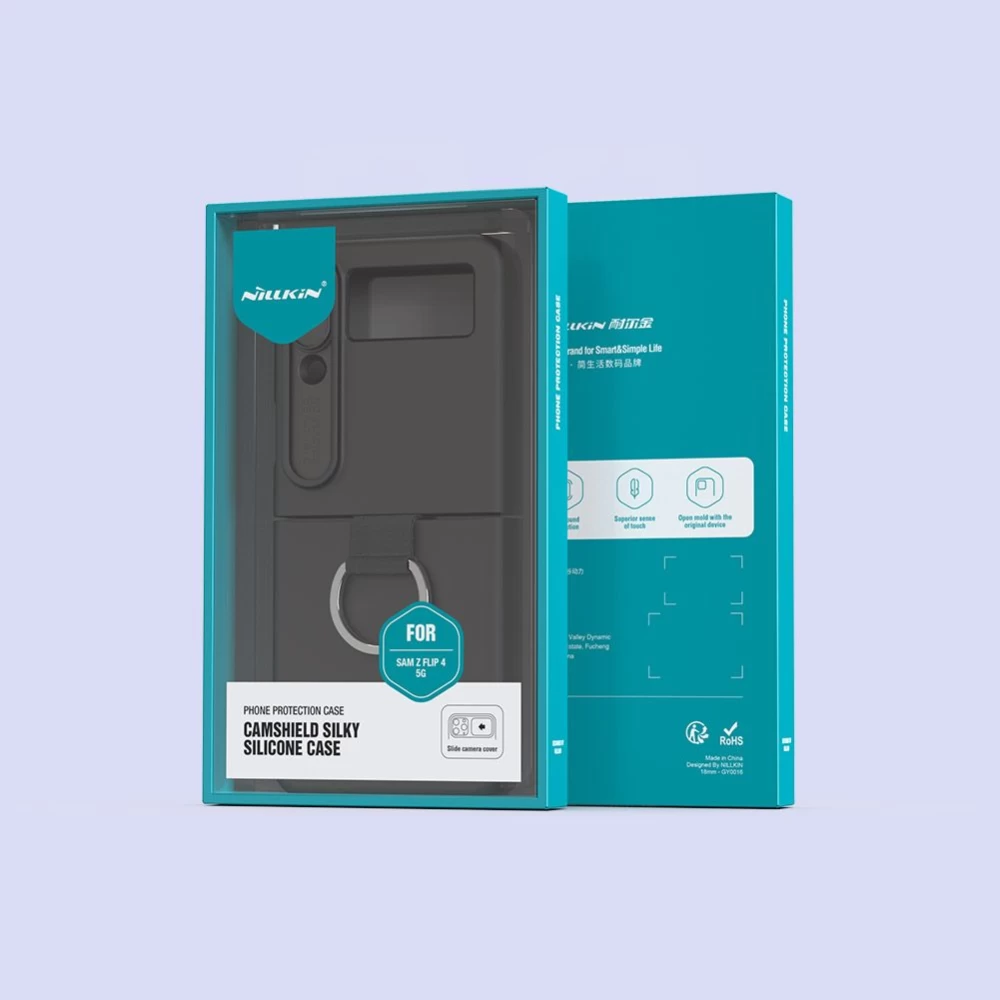 Samsung Galaxy Z  чехол синий Nillkin CamShield Silky Silicon Flip 4 5G