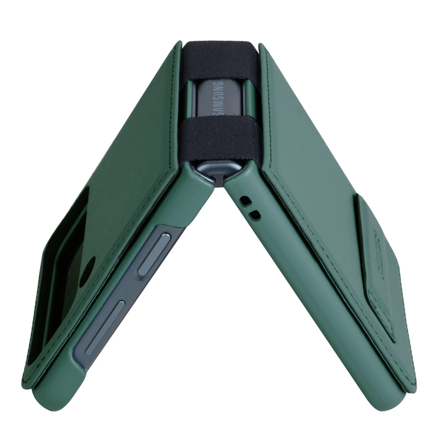 Samsung Galaxy Z Flip 4 5G case green Nillkin Qin Leather (Vegan Leather)