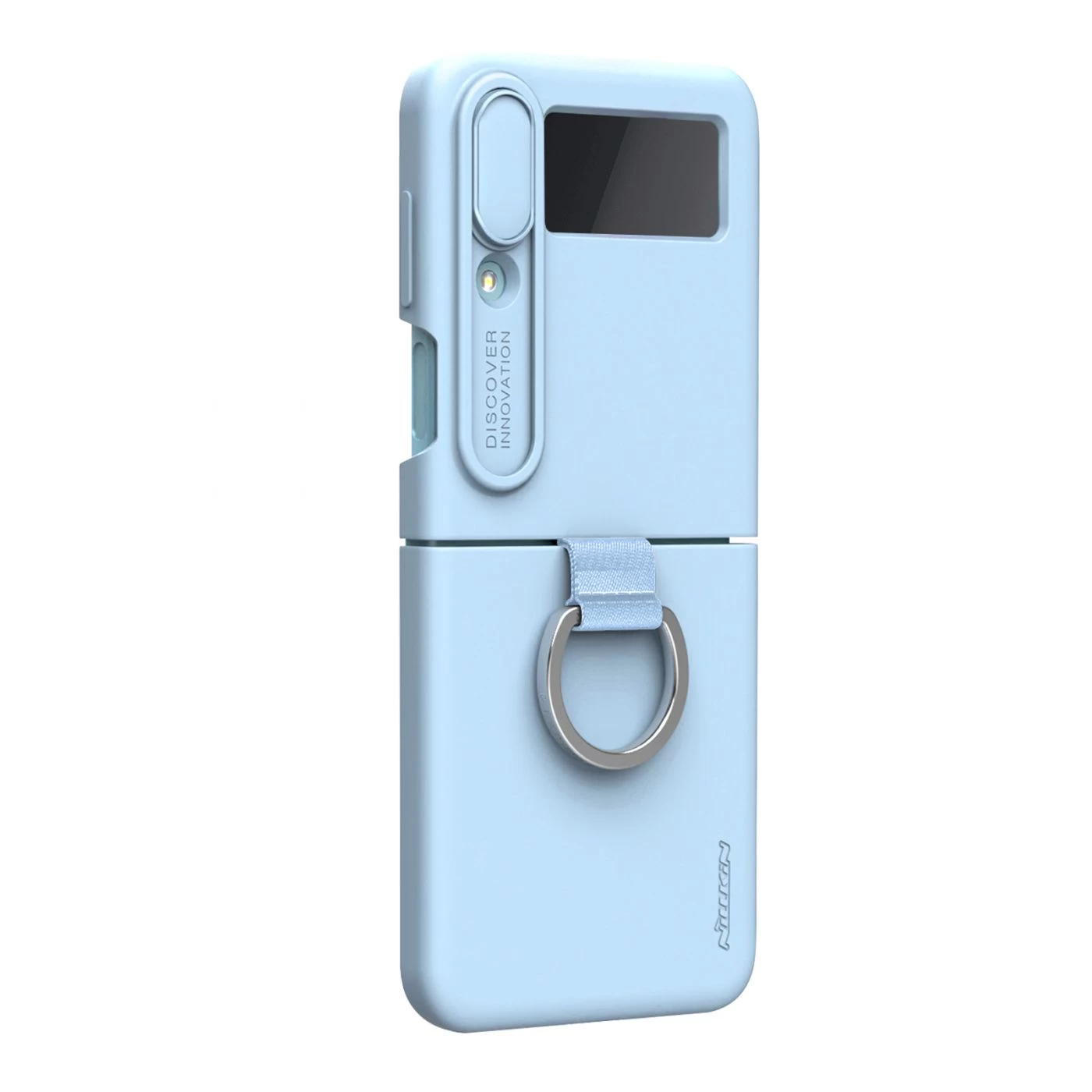 Samsung Galaxy Z чехол синий Nillkin CamShield Silky Silicon Flip 4 5G