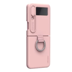 Samsung Galaxy Z Flip 4 5G vāciņš rozā Nillkin CamShield Silky Silicon