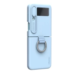 Samsung Galaxy Z  чехол синий Nillkin CamShield Silky Silicon Flip 4 5G