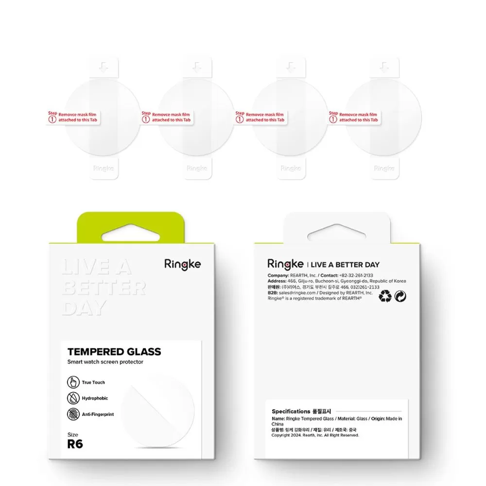Samsung Galaxy Watch 5 aizsargstikls RINGKE TEMPERED GLASS 4-PACK (44 MM)