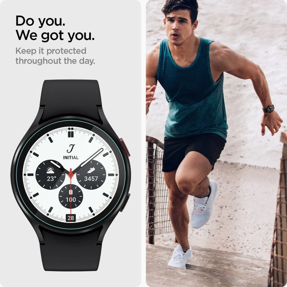 Samsung Galaxy Watch 5 Pro apsauginis stiklas  SPIGEN Glas.TR EZ-FIT (45mm) 2-pack