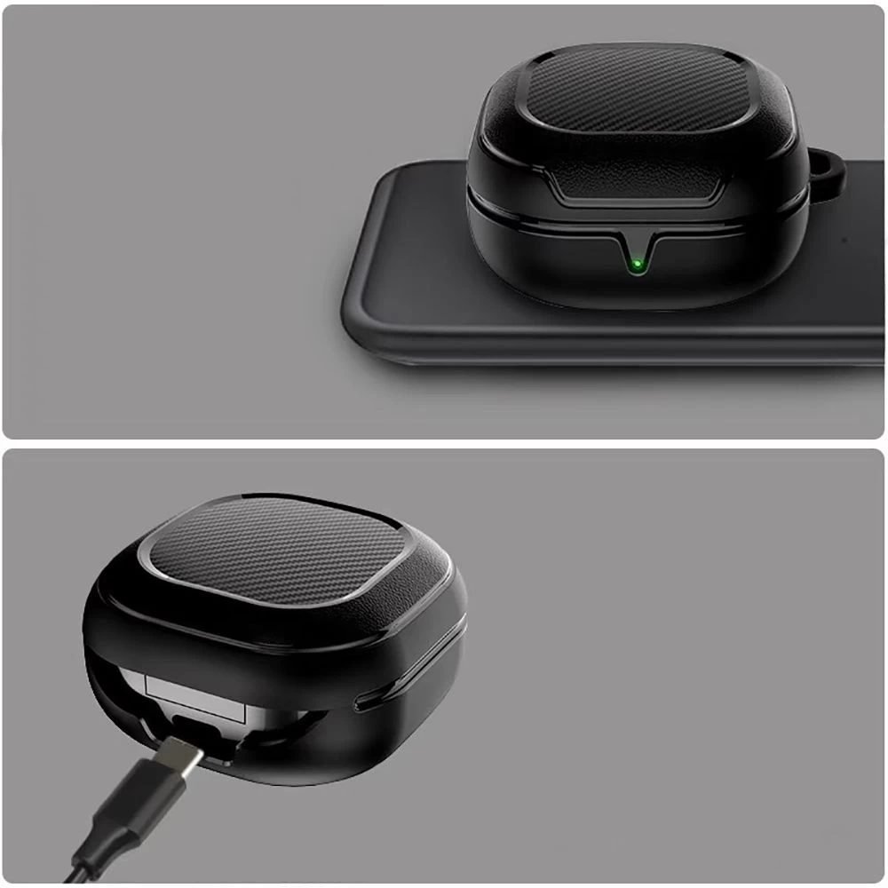 Samsung Galaxy Buds case black TECH-PROTECT ROUGH CARBON FE / 2 PRO LIVE