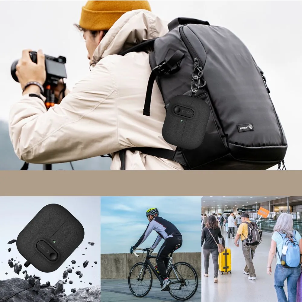 Samsung Galaxy Buds telefono dėklas Juoda TECH-PROTECT SLIM HOOK 3 / FE Pro