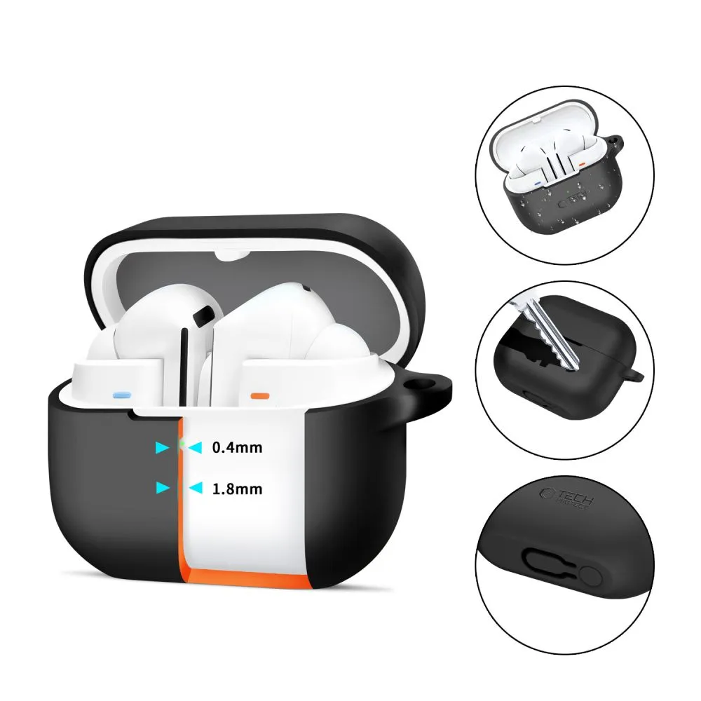 Samsung Galaxy Buds ümbris must TECH-PROTECT SILICONE HOOK 3 / Pro