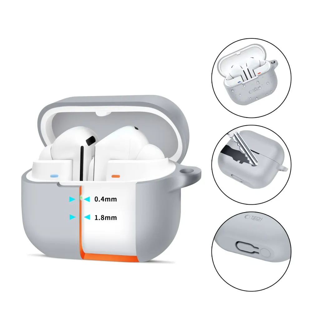 Samsung Galaxy Buds case gray TECH-PROTECT SILICONE HOOK 3 / Pro