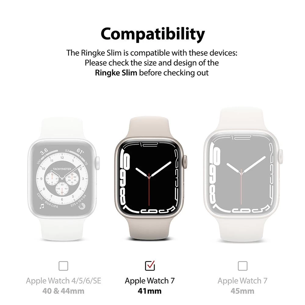 Apple Watch 7 phone case translucent blue RINGKE Slim 2-pack (41mm)