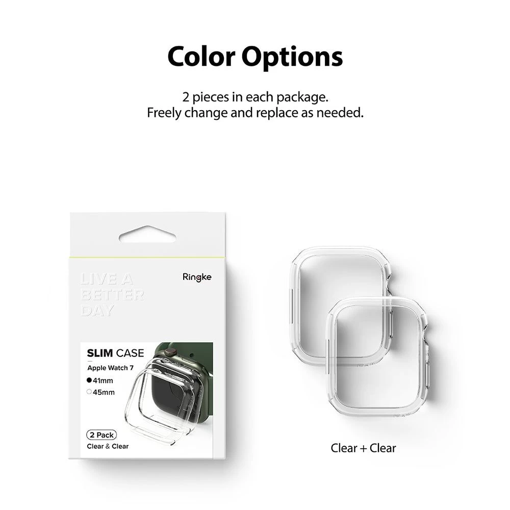 Apple Watch 7 phone case translucent blue RINGKE Slim 2-pack (41mm)