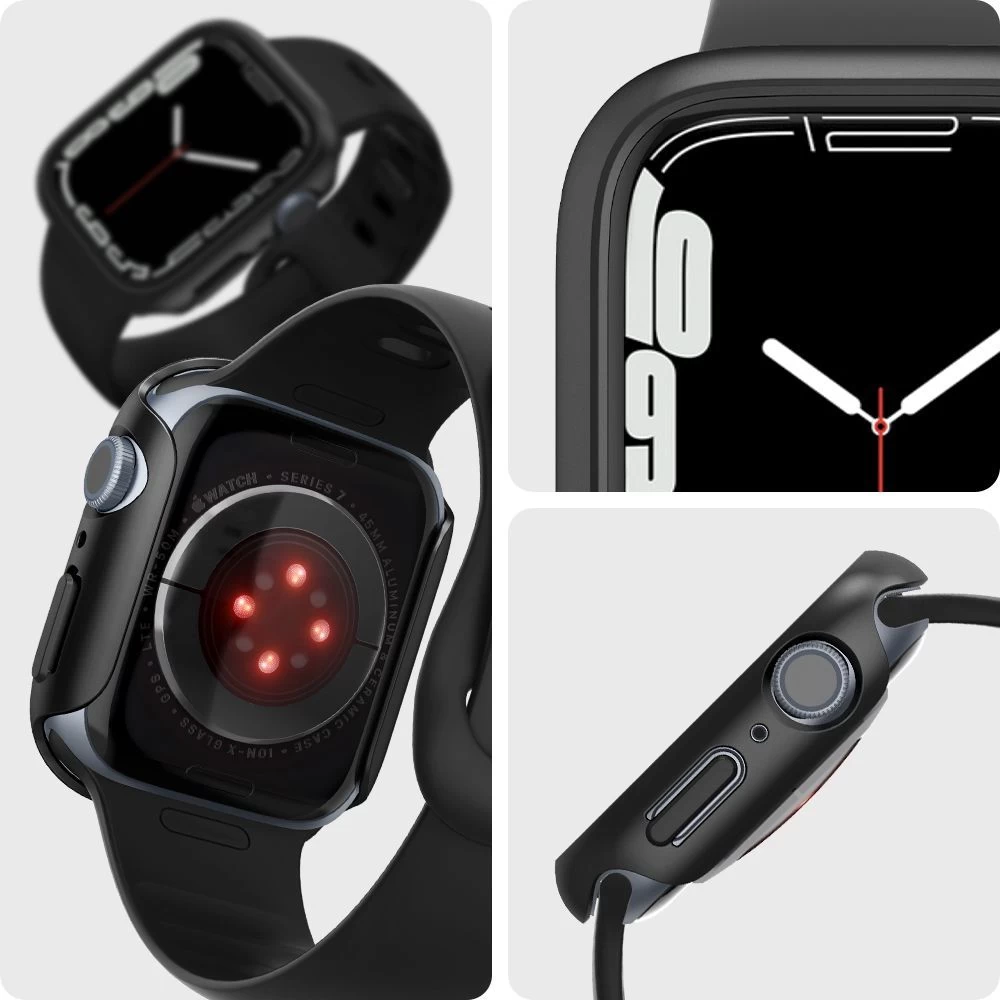 Apple Watch 7 phone case black SPIGEN THIN FIT (45mm)