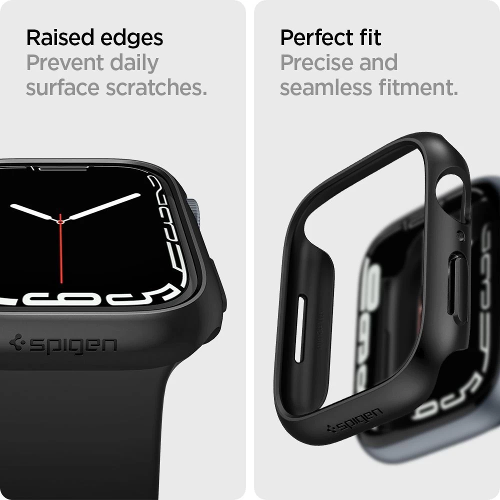 Apple Watch 7 phone case black SPIGEN THIN FIT (45mm)