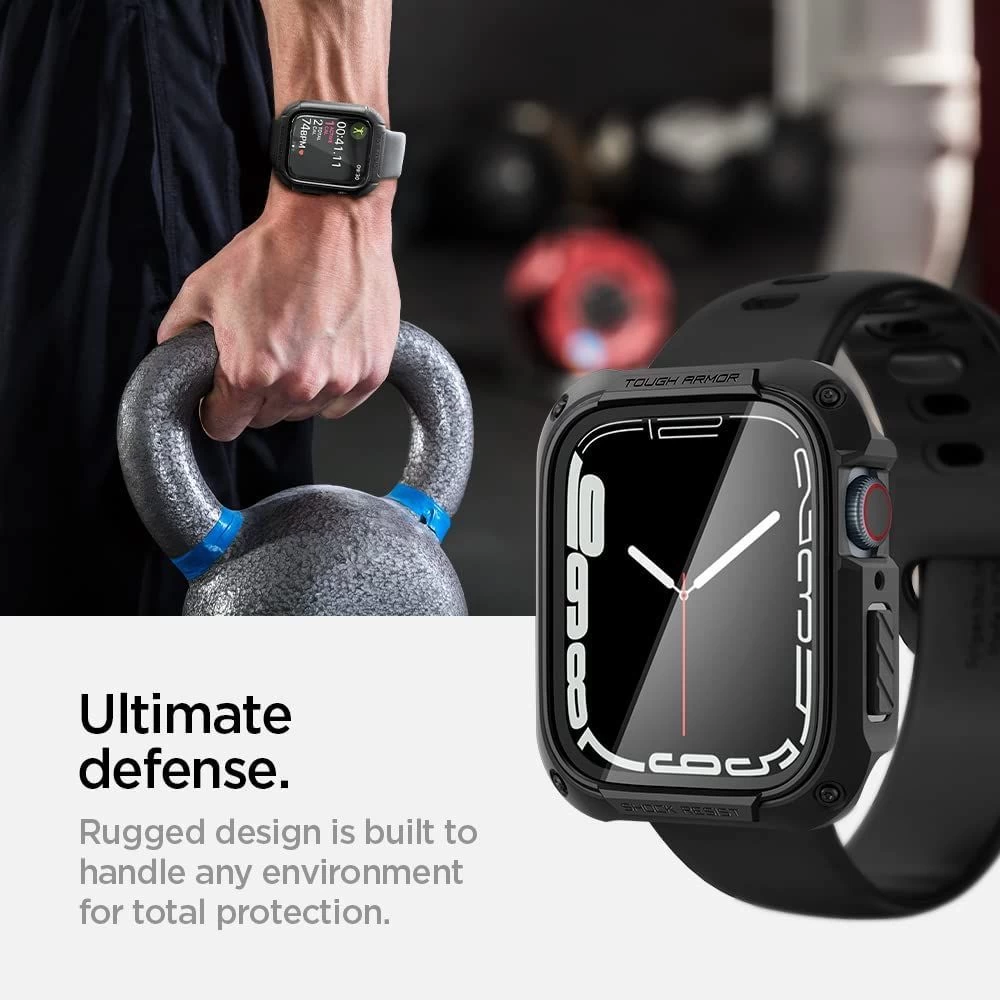 Apple Watch 7 phone case black SPIGEN TOUGH ARMOR (45mm)