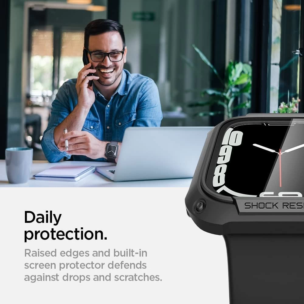 Apple Watch 7 phone case black SPIGEN TOUGH ARMOR (45mm)