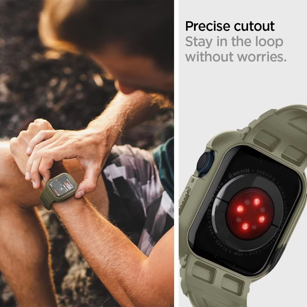 Apple Watch 7 band green SPIGEN RUGGED ARMOR ”PRO” (44 / 45 MM)
