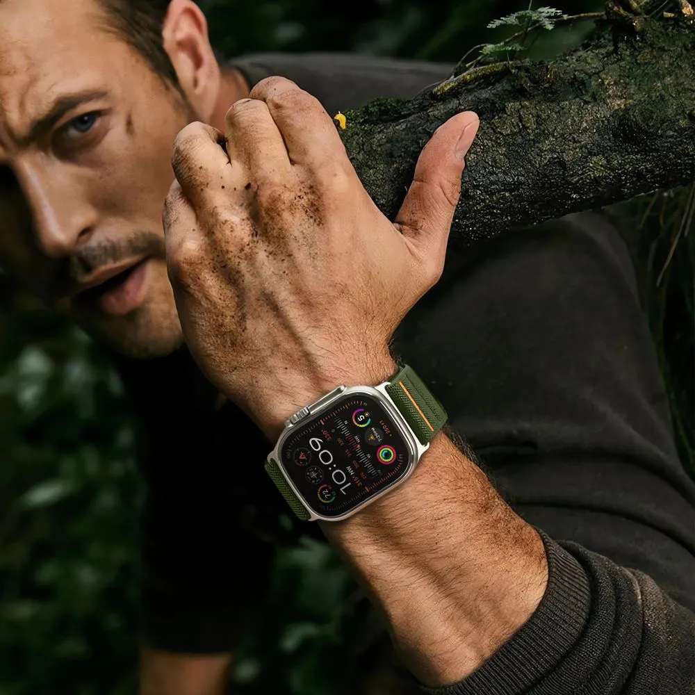 Apple Watch 7 siksniņa zaļš TECH-PROTECT NYLON SLIP (44/45/46/49 MM)