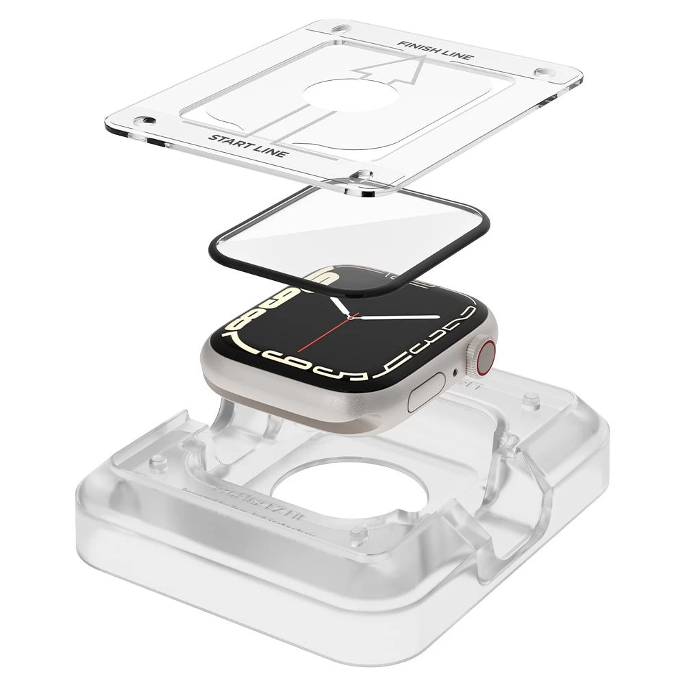 Apple Watch 7 kaitseklaas SPIGEN PROFLEX EZ-FIT (45mm) 2-pack