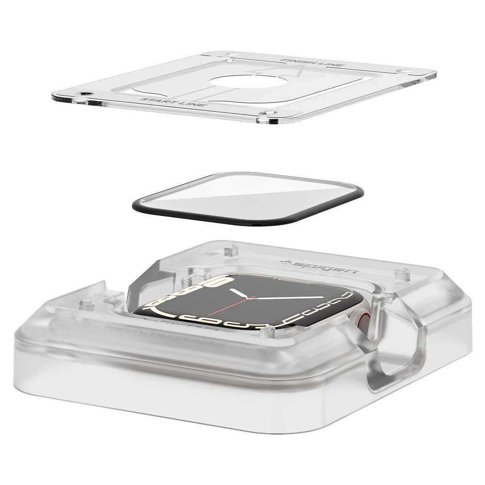 Apple Watch 7 kaitseklaas SPIGEN PROFLEX EZ-FIT (45mm) 2-pack